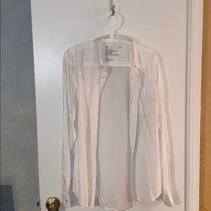 White casual button down shirt